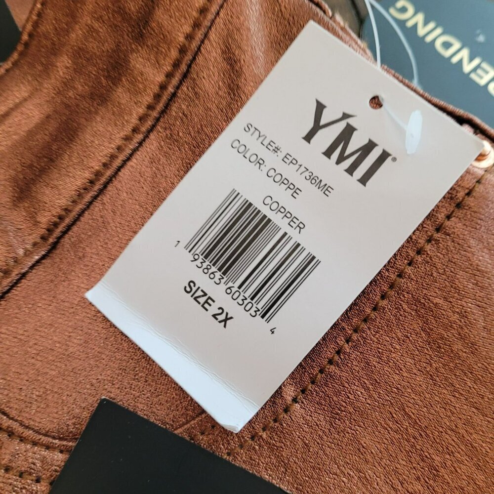 YMI Jeans Copper Metallic High-Rise Skinny Pants Size 2X - Picture 6 of 6